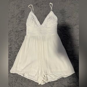 Lace Knit Open Back Romper